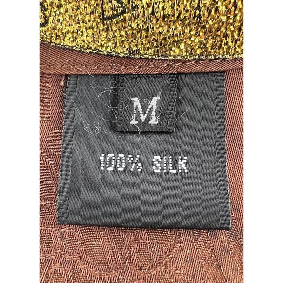 Sophie Hong Hand Dyed Silk Tailored Jacket Top Black Brown Size Medium - Picture 15 of 16